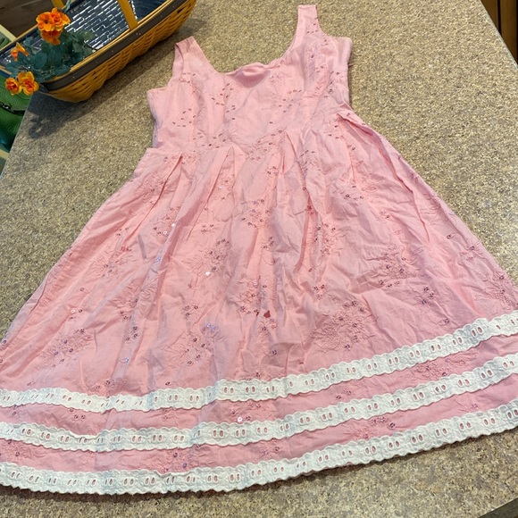Philip Decaprio WITH FLAWS Pink Dress Lined Sequins Lace 8 - Picture 1 of 17